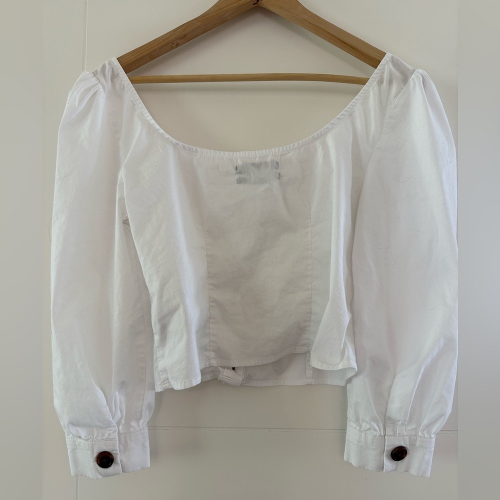 Urban Outfitters Cotton Blend Cropped Blouse, size medium. - Picture 6 of 8